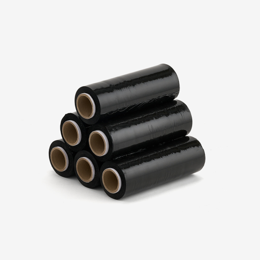 Mini-Stretchfolie schwarz – 23 µm – 6er-Pack Rollen
