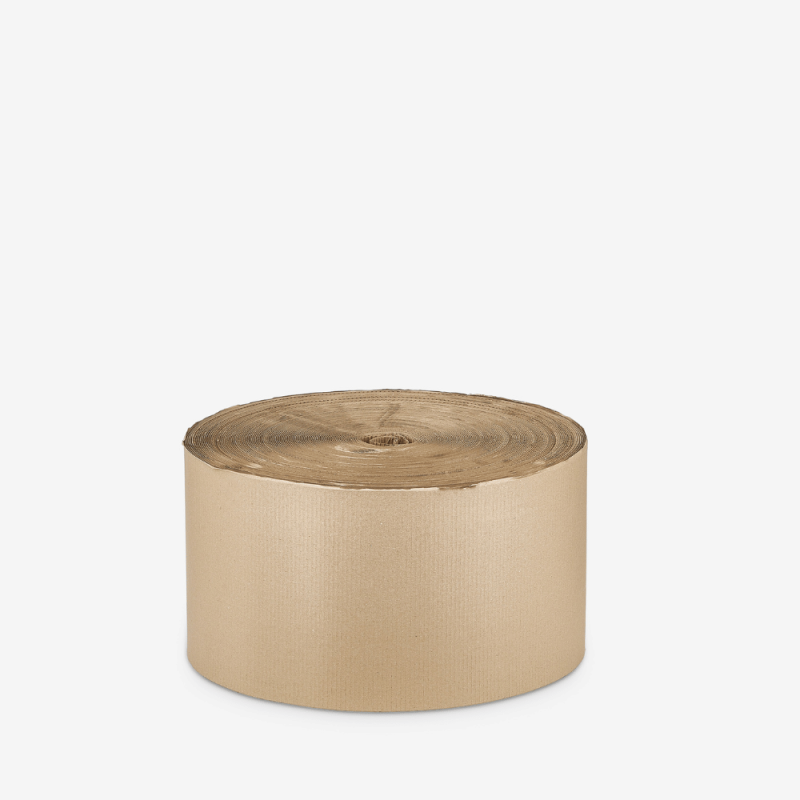 Wellpappe auf Rolle, 2-lagig, 30 cm Breite, 100 lfm, dargestellt auf grauem Hintergrund