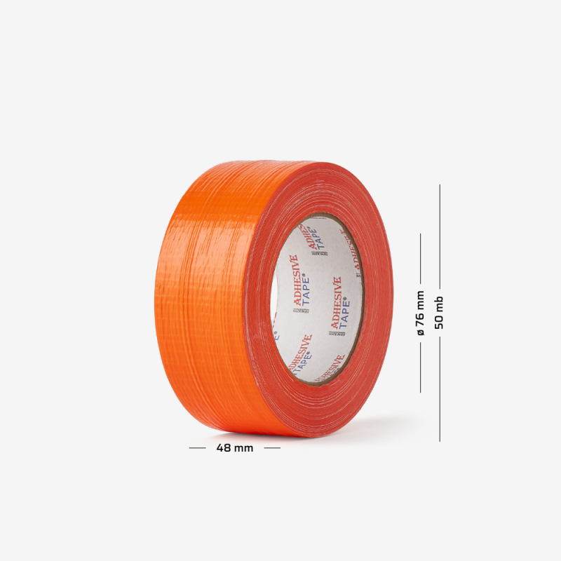 Rolle mit orangefarbenem Putzband, 48 mm Breite - praktische Lösung für präzise Ausbauarbeiten.
